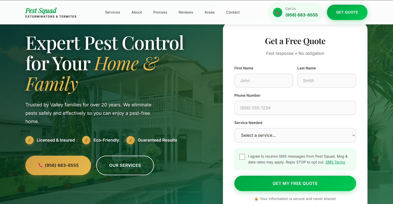Example professional website built by Blue Caller Solutions